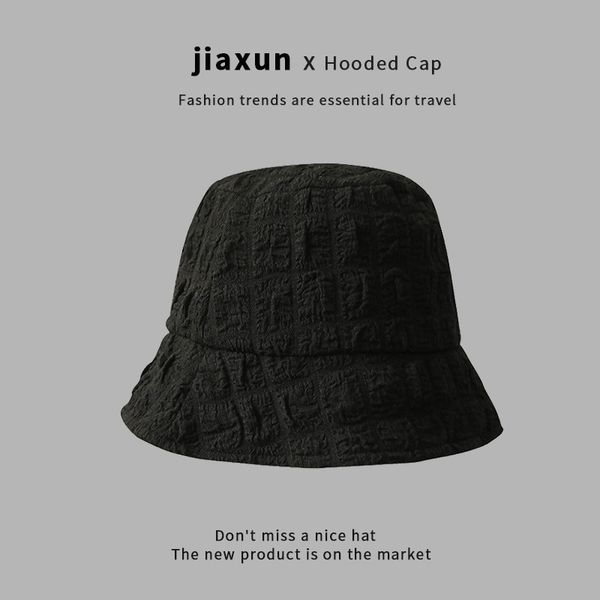 

fashion designer jewelry bucket hat spring and autumn thin design seersucker bucket hat versatile sunshade baseball cap wholesale mzy03, Blue;gray