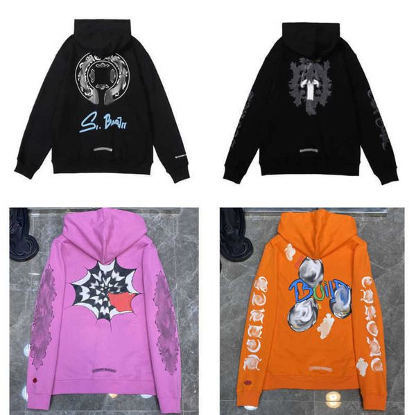 

fashion luxury men's jackets hoodies brandch sweatshirts designers zipper hooded sweater men women casual pullover sanskrit horseshoe h, Black