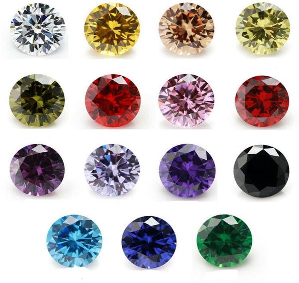 

whole loose 100 pcsbag 4 mm clear round cut 15 colors 5a cubic zirconia gems diamonds gemstone beads2447134, Black