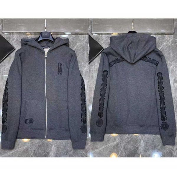 

luxury men's fashion sweatshirts jackets brandch hoodies zipper hooded men women designers sanskrit horseshoe cross pullover sweater ho, Black;brown