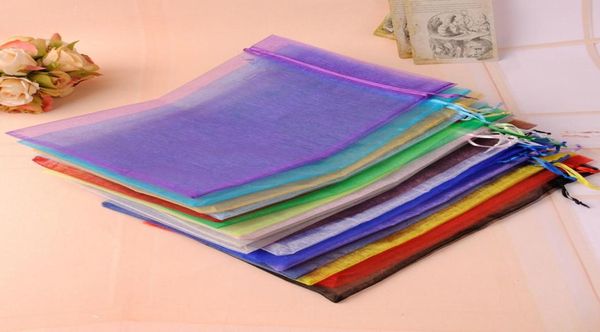

gift bags 35x50cm 50pcslot large drawstring organza bags for wedding favors and gifts can be customized logo97364978141919, Pink;blue