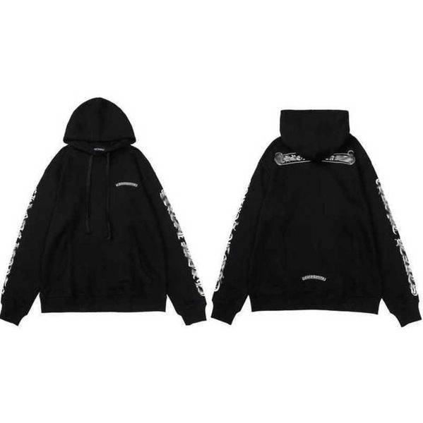 

luxury men's classics sweatshirts jackets brand ch hoodies zipper hooded men women designers sanskrit horseshoe cross pullover sweater, Black;brown