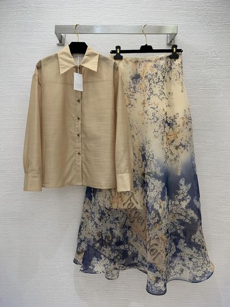 

two piece dress australian designer high-end customized floral print fashion two-piece set, White