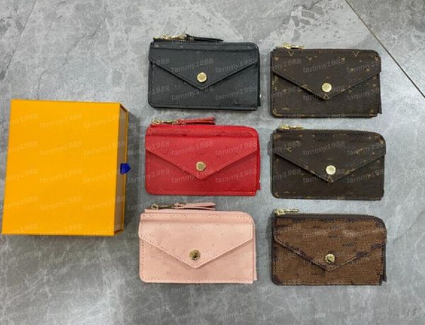 

5a designer fashion womens mini zippy organizer wallet m69431 wallet card holder recto verso coin purse bag belt charm key pouch pochette ac, Red;black