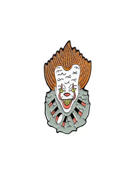 

stephen clown pennywise metal enamel pins and brooches for lapel pin backpack bags badge joker cool fans gifts7302146, Blue