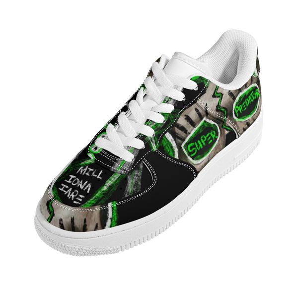 

diy shoes mens running shoes one for men women platform casual sneaker skull head laughs trainers outdoor sports 36-48, Black