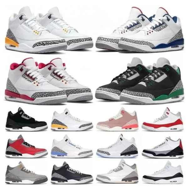 

jumpman 3s basketball shoes mens trainers outdoor sports sneakers 3 fire red pine green racer blue cool grey unc court purple laser orange c