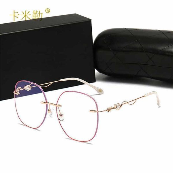 

56% off wholesale of new polarized finished products with frameless cut edges fashionable frame trendy street p ladies' sunglasses 803, White;black