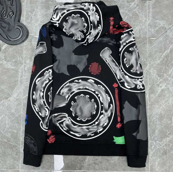 

fashion men's luxury sweatshirts jackets brandch hoodies zipper hooded men women designers sanskrit horseshoe cross pullover sweater ho, Black;brown