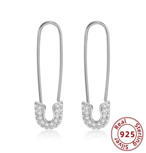 

small safety pin studs 925 sterling silver earrings for women ear piercing stud earrings zircon fine jewelry gift y1010294d2910291, Golden