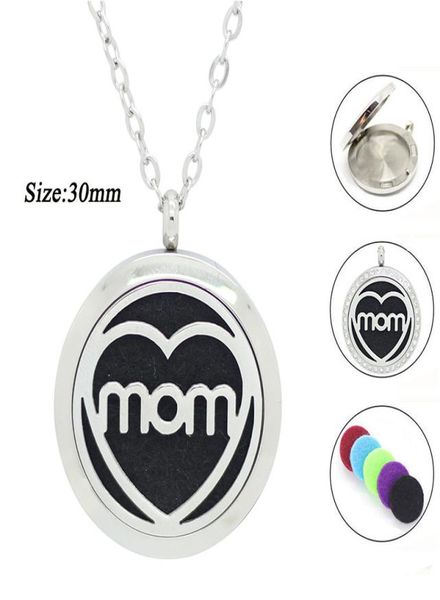 

panpan jewelry 25mm 30mm air freshenner diffuser locket mom pendant necklace316l stainless steel perfume locket with crystals5571475, Silver