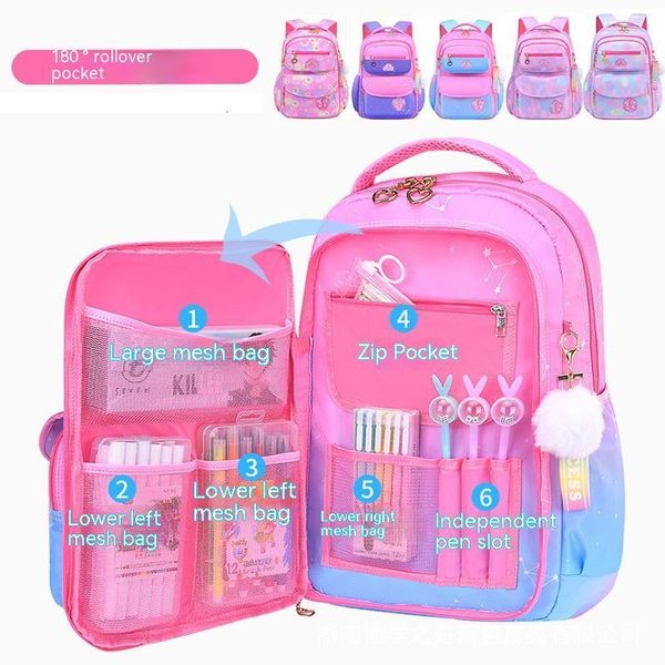 

backpacks orthopedic primary school bags for girls gradient color grades 136 childrens backpack large capacity kids rucksack mochila 230729