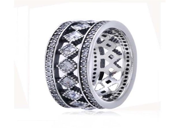 

100 925 sterling silver european jewelry vintage fascination ring with clear cubic zirconia fashion charm ring176v2974496