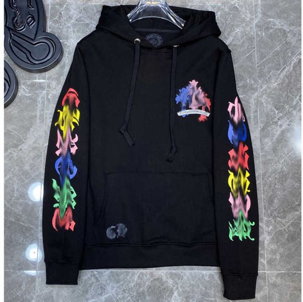 

luxury fashion men's jackets hoodies brandch sweatshirts designers zipper hooded sweater men women casual pullover sanskrit horseshoe h, Black