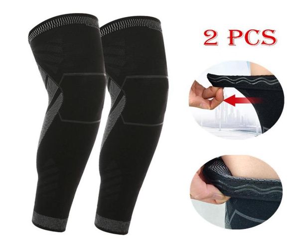 

elbow knee pads 1 pair full leg sleeves brace thigh and calf support sports compression long sleeve for basketball running cycli8835262, Black;gray