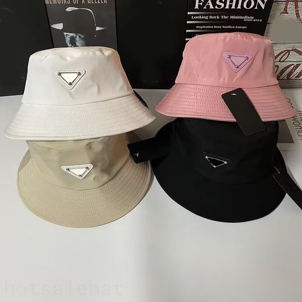 

designer hat for men nylon bucket cap man triangle enamel pink blue popular casquette wide brim outdoor shopping broken brim fashion luxury, Blue;gray
