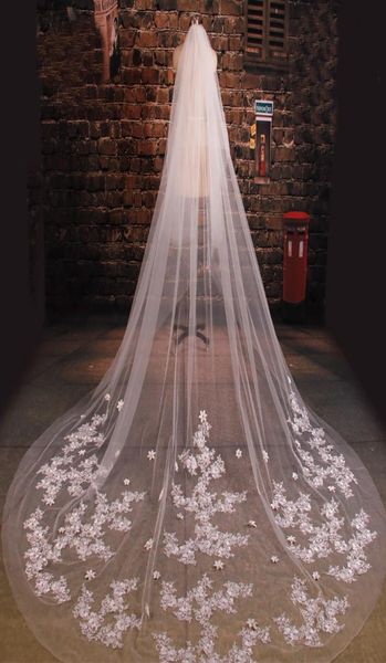 

new arrive bride veil long length elegant lace beaded long wedding veil fashion long wedding veil7841822, Black