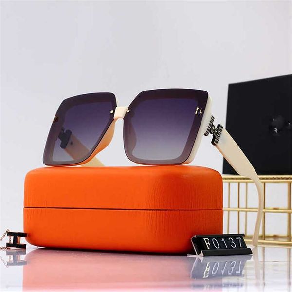 

52% off wholesale of sunglasses new h-letter polarized little horse sunglasses women's frameless mesh red glasses, White;black