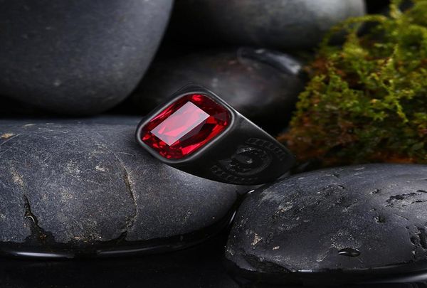 

mens rings stainless steel jewelry biker rings red zircon ring men039s fashion dance black rings jewelry accessories9804288, Silver