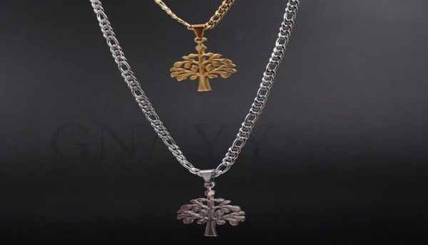 

christmas tree charm pendant 18k ip gold plated silver figaro link necklace s steel charm 4mm 24inch christmas gift to girl242e2218795