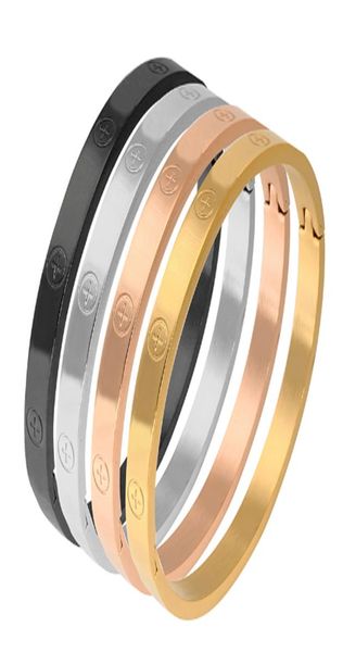 

fashion designer jewelry women bracelet with crystal mens gold bracelets stainless steel 18k love bracelet no screw bangle braccia3412609, Black