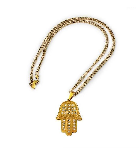 

mens curb cuban necklace chain silver color gold 316l stainless steel crystal pendant necklaces for women punk fashion jewelry17051915