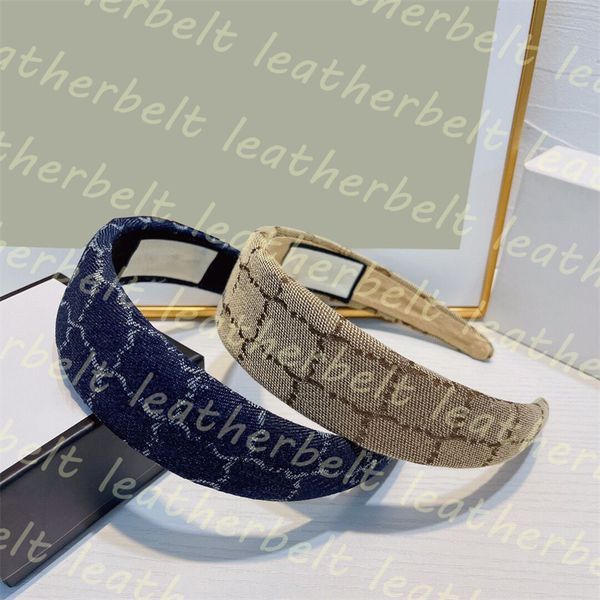 

letter print hair band womens sponge headband fashion designer elastic denim hair hoop sport yoga headband, Silver