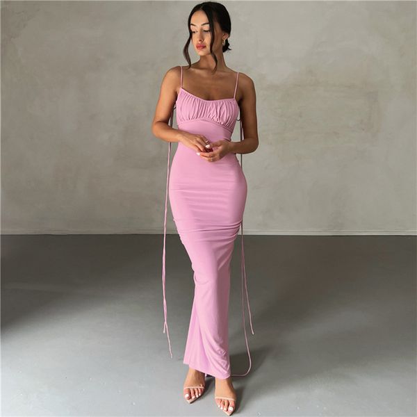 

casual dresses victorian-inspired details summer new women's fashion halter halter slim-fit bag buttock temperament dress, Black;gray