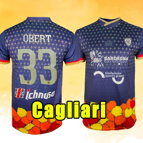 

23/24 cagliari special edition soccer jerseys 2023 2024 pavoletti lapadula viola luvumbo nandez shirts obert makoumbou rog football uniform, Black;yellow