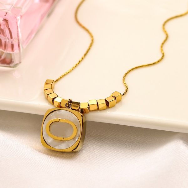 

letter pendant necklace designer for women fashion classic clover necklaces charm 18k rose gold silver plated agate valentine engagement des