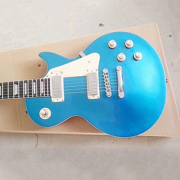 

custom shop 1957 lp standard mini pickups blue sparkle solid mahogany electric guitar