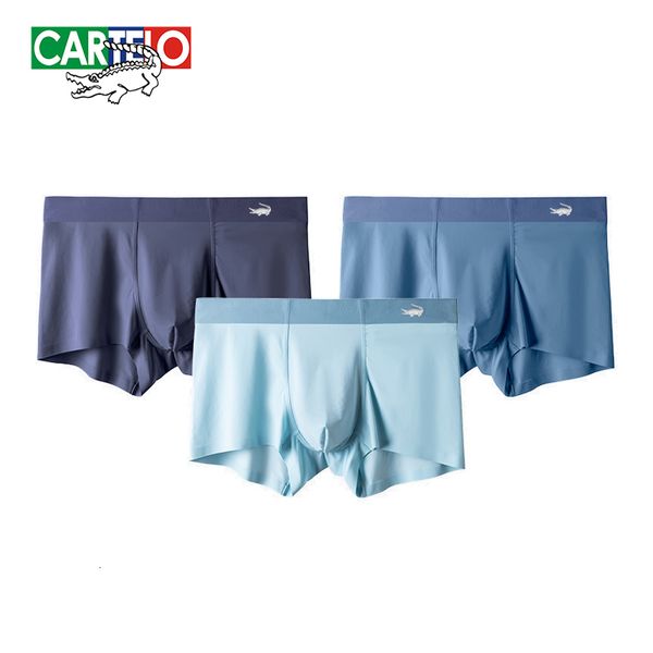 

underpants cartelo nylon men's antibacterial underwear men soild soft boxers underpants male panties breathable summer shorts l-5xl 3pc, Black;white