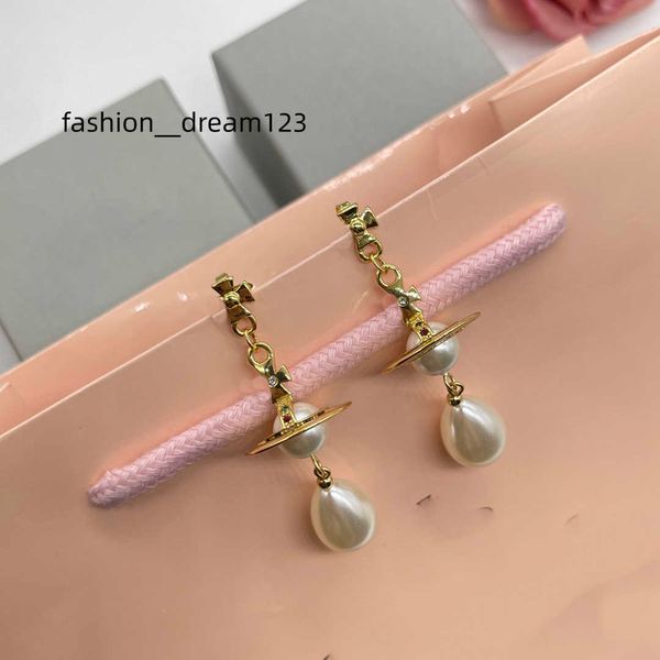 

designer stud earrings vivian luxury women fashion jewelry earing metal pearl earring cjeweler westwood woman 4545, Golden;silver