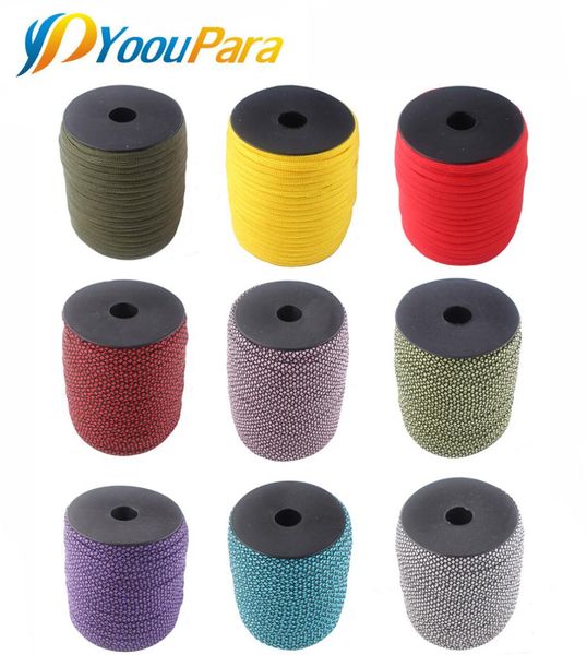 

100ft spools 550 paracord 4mm rope cuerda escalada mil spec type iii 7strand paracorde cord outdoor campling survival kit1468115