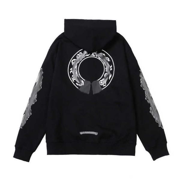 

men's luxury fashion jackets hoodies brandch sweatshirts designers zipper hooded sweater men women casual pullover sanskrit horseshoe h, Black