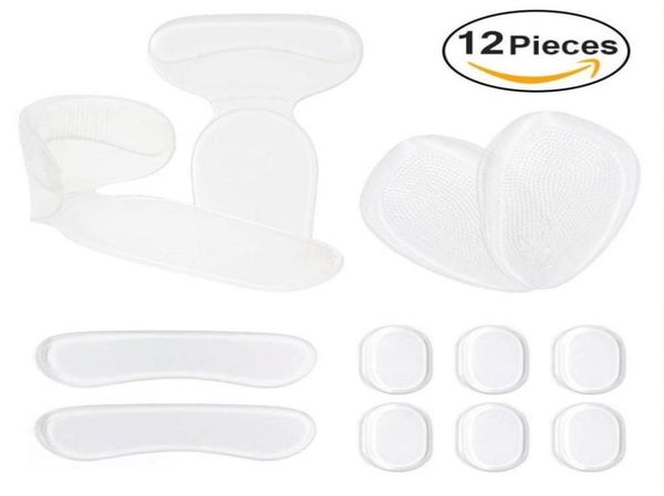 

12pcs women high heel pads heel cushion inserts shoe pads matatarsal transparent slicione foot pads gel insoles inserts pad transp7715622