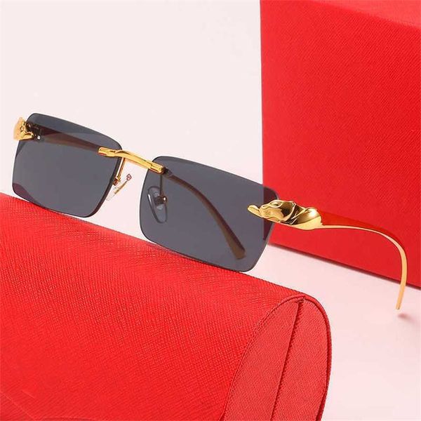 

52% off wholesale of sunglasses metal leopard head cheetah fashion trend sunglasses for men and women optical glasses, White;black