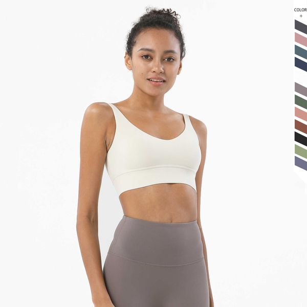 

ll women bras nude feeling tight sports bra fitness yoga women's underwear chest pad removable anti-shake crop