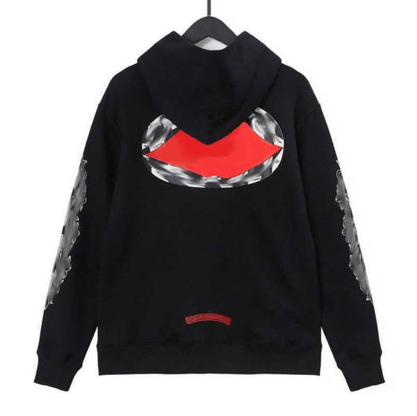 

luxury men's classics sweatshirts jackets brandch hoodies zipper hooded men women designers sanskrit horseshoe cross pullover sweater h, Black;brown