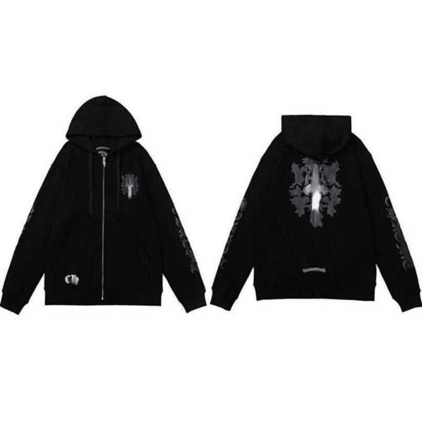 

classics men's luxury jackets hoodies brandch sweatshirts designers zipper hooded sweater men women casual pullover sanskrit horseshoe, Black;brown