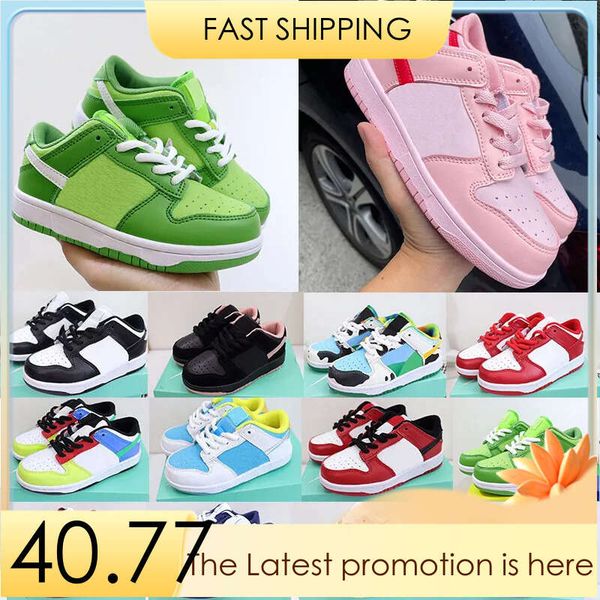 

2023 designer kids shoes for boys girls baby black white panda cow pink casual sneakers s childrens walking toddler sports outdoor