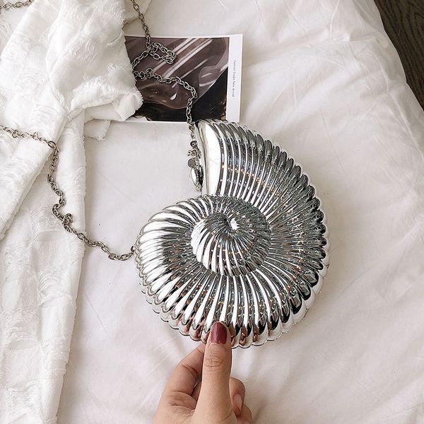 

evening bags style women cute shoulder bag conch shape chain crossbody acrylic shell phone handbag purse for 230729