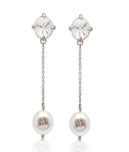 

charm miu039s east gate net red women039s fashion pearl pendant long tassel simple earrings 22120061052026, Golden