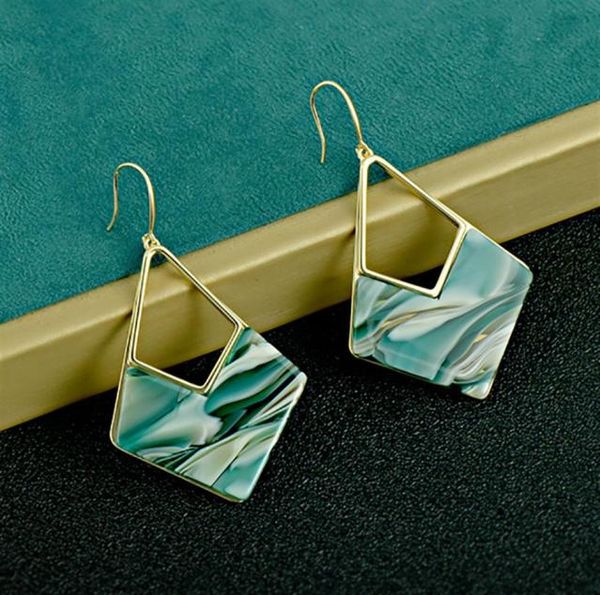 

acrylic earrings for women girl statement resin acetate drop dangle earring mottled hoop earrings fashion jewelry281u5697644, Silver