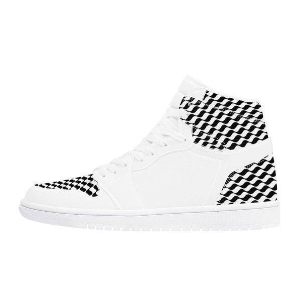 

diy basketball shoes mens womens black and white waves cool trainers outdoor sports 36-48