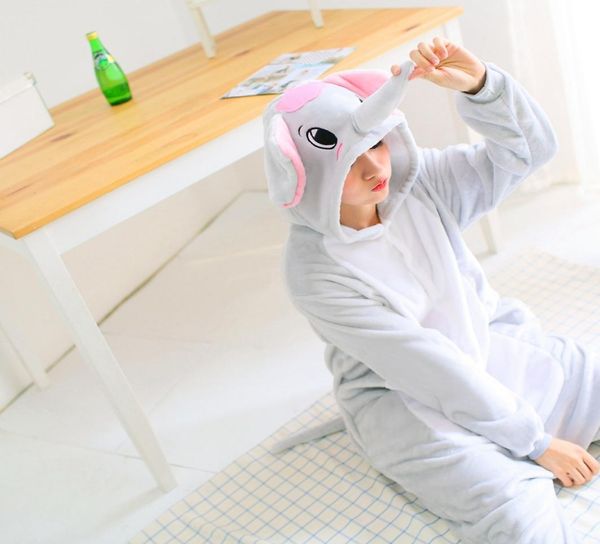 

grey elephant pajama set women men animal pijama flannel onesie cosplay sleepwear hoodie halloween holiday costume8025676, Black;red