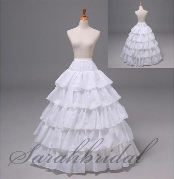 

in stock 5 layer 4 hoop petticoat for wedding evening gown crinoline ball gown skirt slip bridal underskirt real image acces8868399, White
