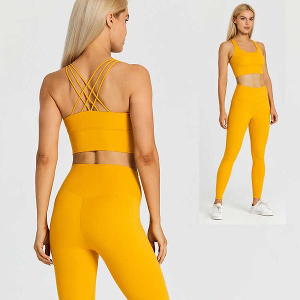 

lulu suit yoga set elastic running tight gym workout bottoms sports tights light weight breathable bra woman 2023