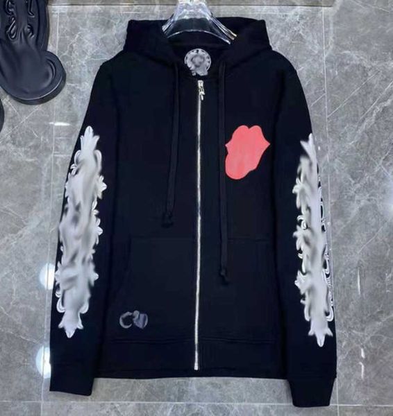 

men's luxury jackets classics hoodies brandch sweatshirts designers zipper hooded sweater men women casual pullover sanskrit horseshoe, Black