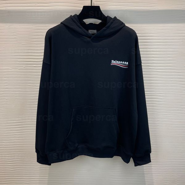 

men's designer plus size hoodies ba new fashion brand casual men's women's solid color hooded sweater pullover running sports, Black